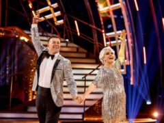 Kai Widdrington and Angela Rippon, during the live show on Saturday for BBC1’s Strictly Come Dancing (Guy Levy/BBC/PA)