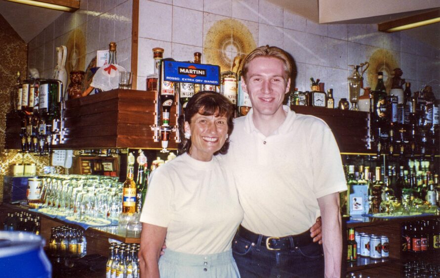 Norma Giulianotti and current pub manager Steve Harper pictured in the 1990s. Image: Supplied.