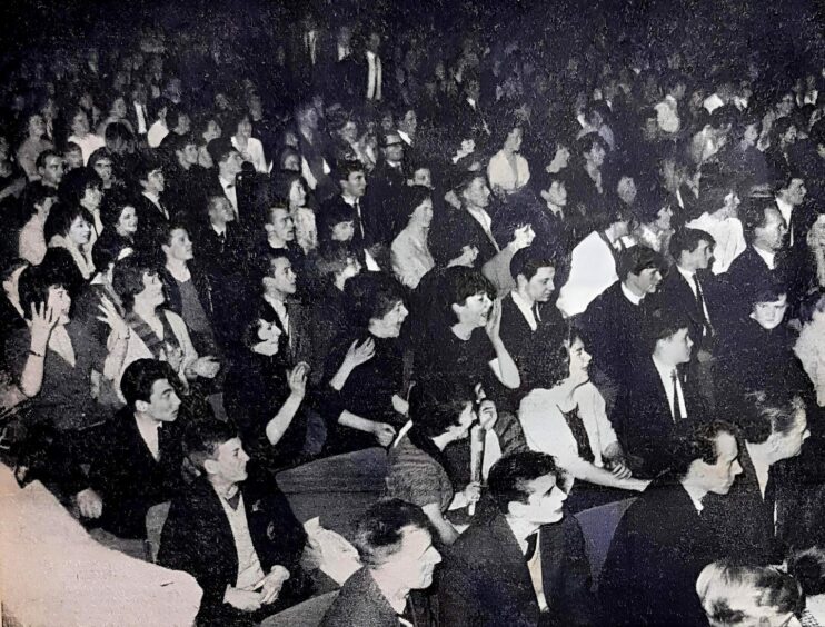The crowd at the Caird Hall when The Beatles took to the stage. Image: DC Thomson.