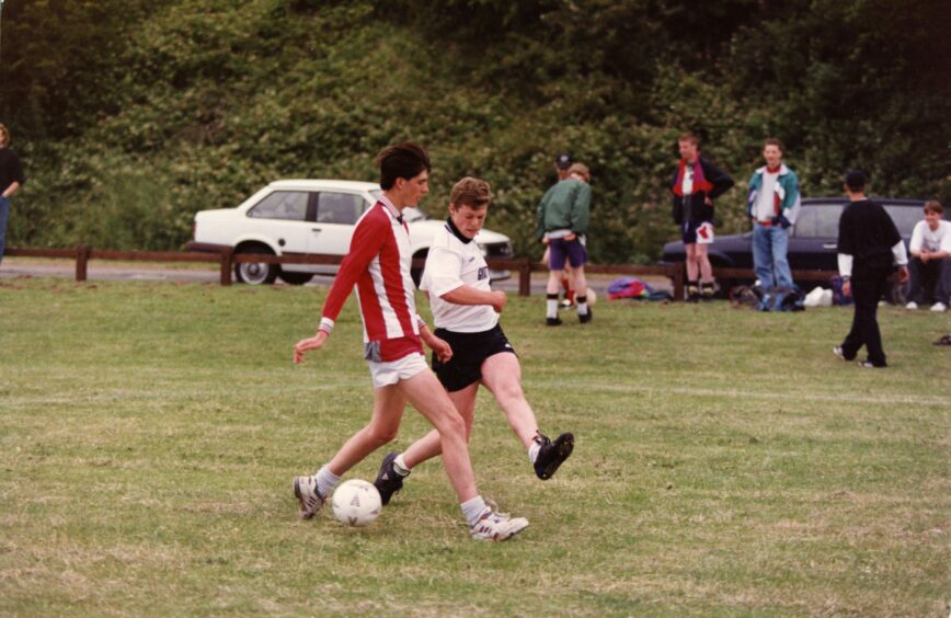 Players taking part in the football tournament. Image: DC Thomson.