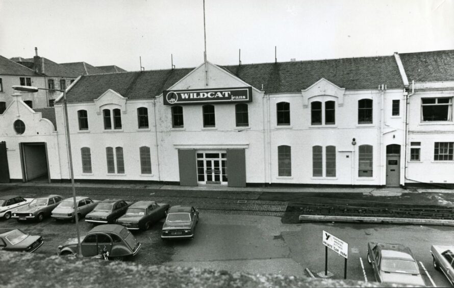 The exterior of Wildcat Jeans factory at Carolina Port in 1980. Image: DC Thomson.