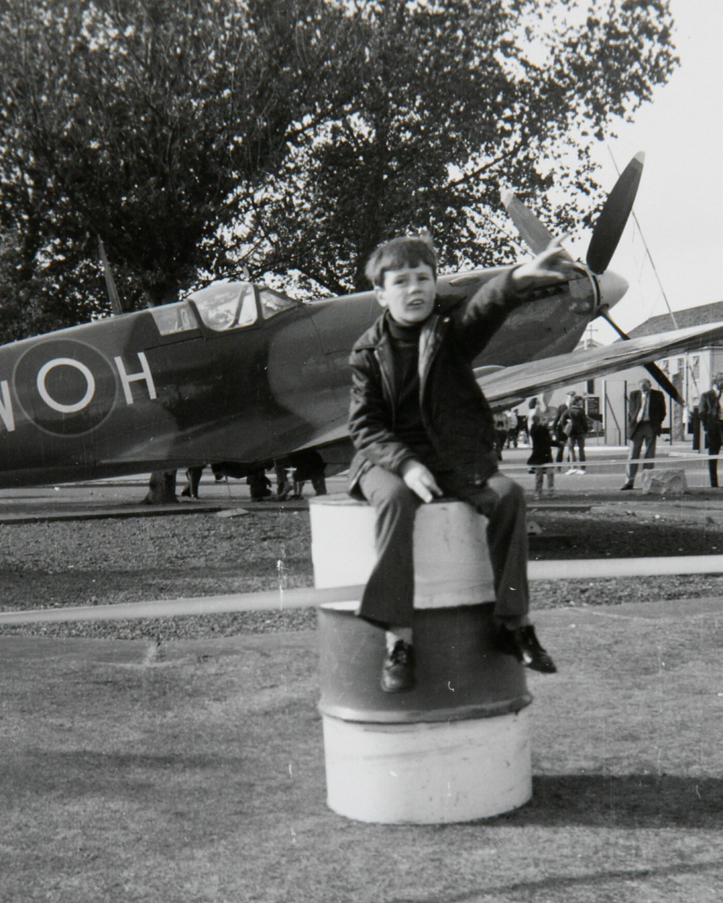 Dougie Nicolson as a boy enjoying the sights and sounds of the RAF Leuchars airshow. Image: Supplied.