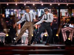 Layton Williams and Nikita Kuzmin on the Strictly stage on Saturday night (BBC/Guy Levy/PA)