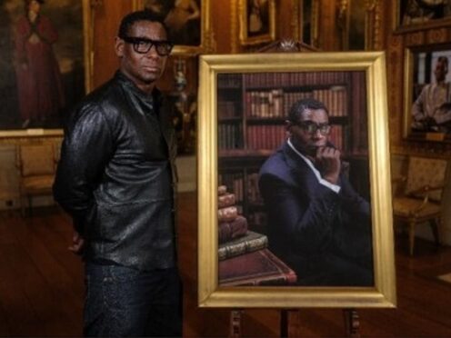 Actor and writer David Harewood said the unveiling of his portrait in the Harewood House marks a ‘significant day’ for him and his family (Ashley Karrell/Harewood House/ PA)