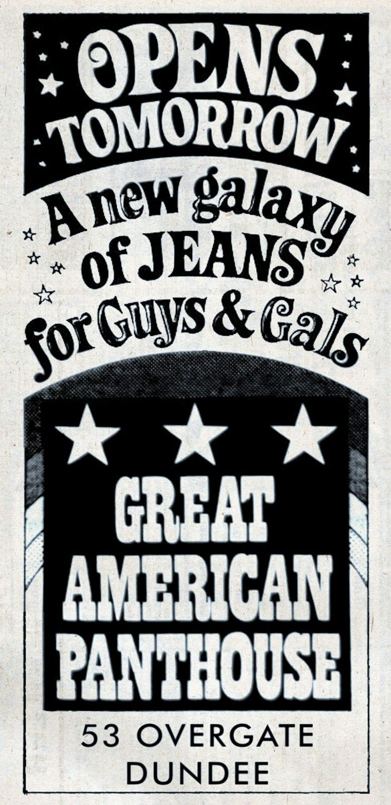 A poster for The Great American Panthouse, which was hugely popular in the Overgate in the 1970s. Image: Retro Dundee.