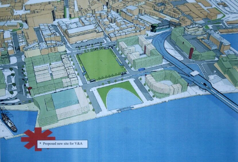 The proposed site for the Victoria and Albert Museum on Dundee's waterfront. Image: Supplied.
