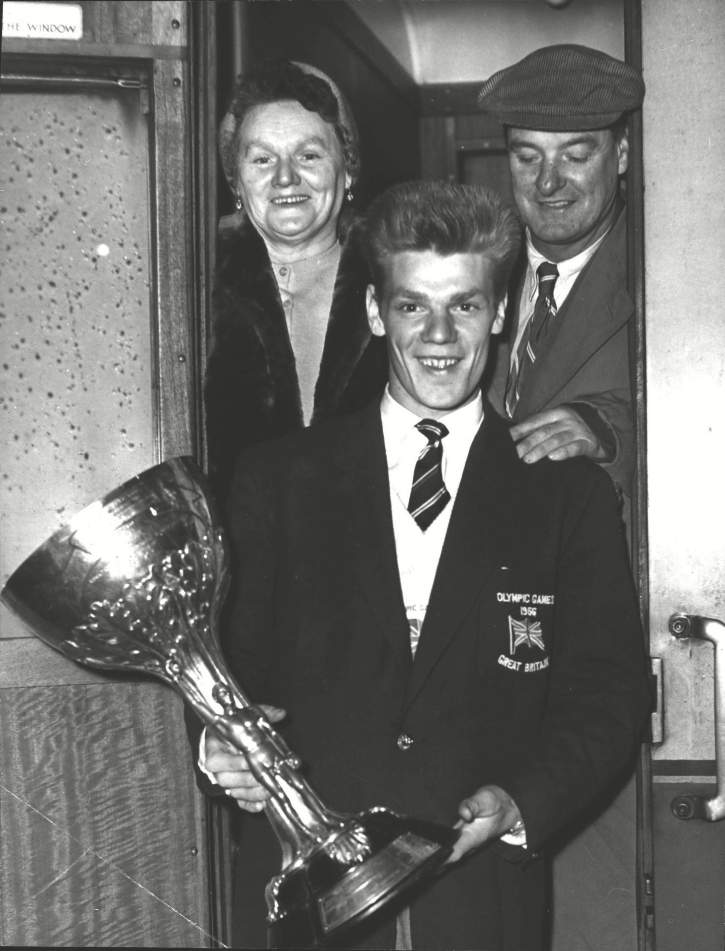McTaggart in 1956 with the Val Barker trophy, which he won for being the most stylish boxer. Image: Shutterstock.