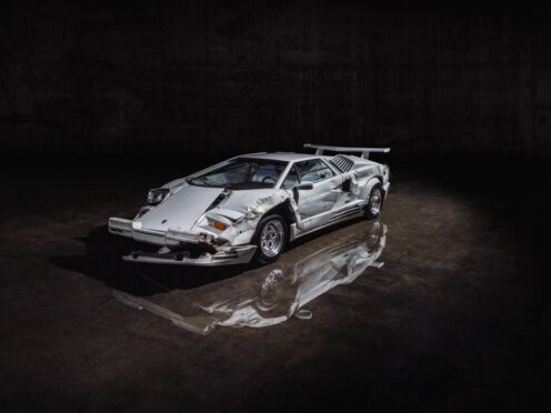 The real damaged Lamborghini from The Wolf of Wall Street is heading to auction (Bonhams/PA)