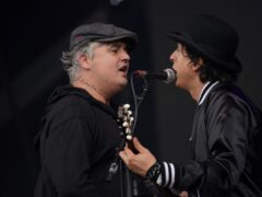 Pete Doherty and Carl Barat of The Libertines on the Other Stage during the Glastonbury Festival in Somerset in 2022 (Yui Mok/PA)