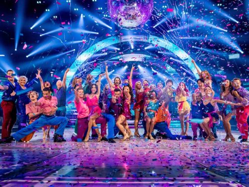 The celebrities and professional dancers on the Strictly Come Dancing 2023 launch show on BBC One (Guy Levy/BBC/PA)
