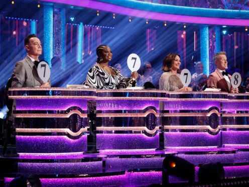 Judges (left to right) Craig Revel Horwood, Motsi Mabuse, Shirley Ballas and Anton Du Beke (Guy Levy/BBC/PA)