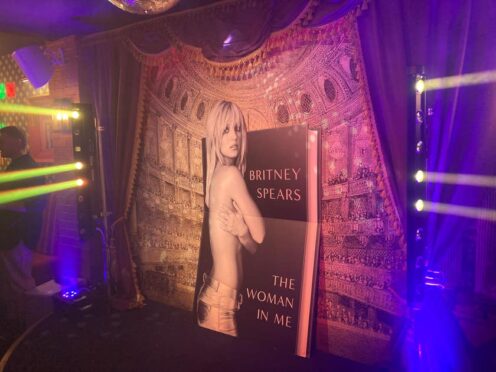 An image of Britney Spears’ memoir The Woman In Me at its London launch at the Mrs Riot bar (Beverley Rouse/PA)