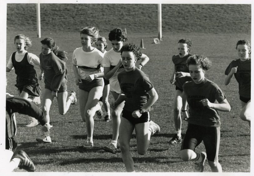 Cross country championships at Whitfield High in March 1990. Image: DC Thomson.