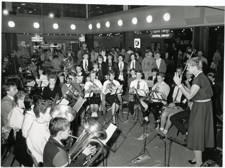 Whitfield School brass band in the Wellgate Centre. Image: DC Thomson.