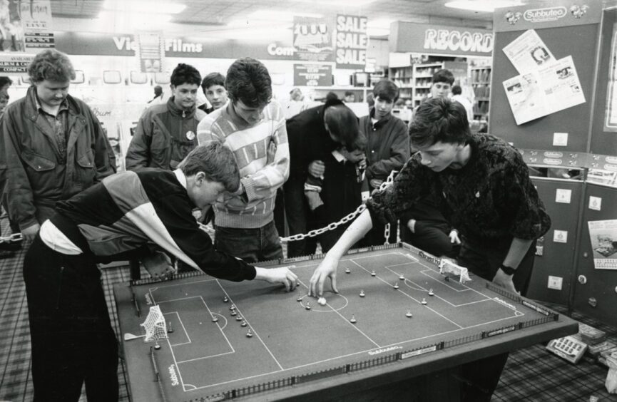The Tayside area finals for the Subbuteo British Championships in 1988.