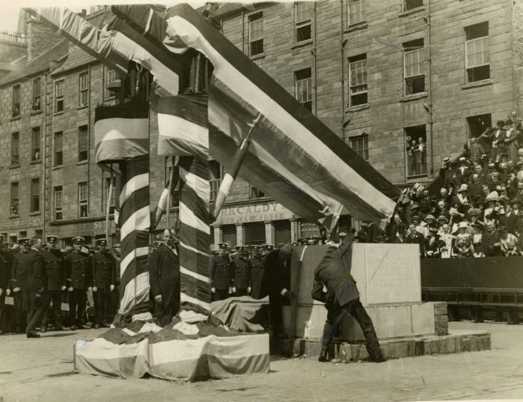The laying down of the Caird Hall foundation stone.