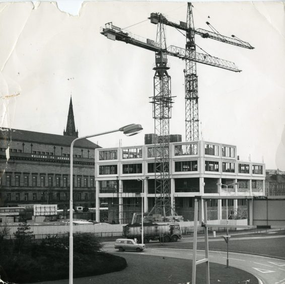 Tayside House being constructed in January 1974.