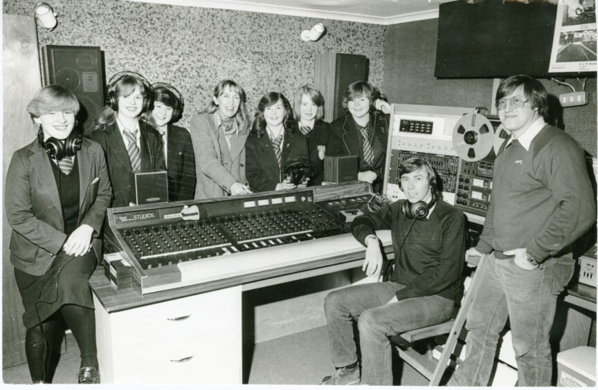 Whitfield pupils in the Seagate studio. Image: DC Thomson.