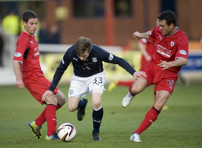 Craig Wighton, Dundee's youngest ever goalscorer, in action against Raith