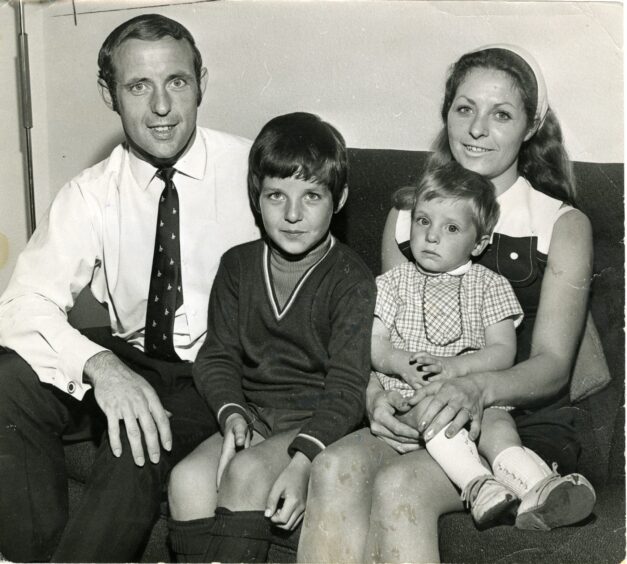 Jim McLean with his wife, Doris, and children, Colin and Garry, in 1970. Image: DC Thomson.