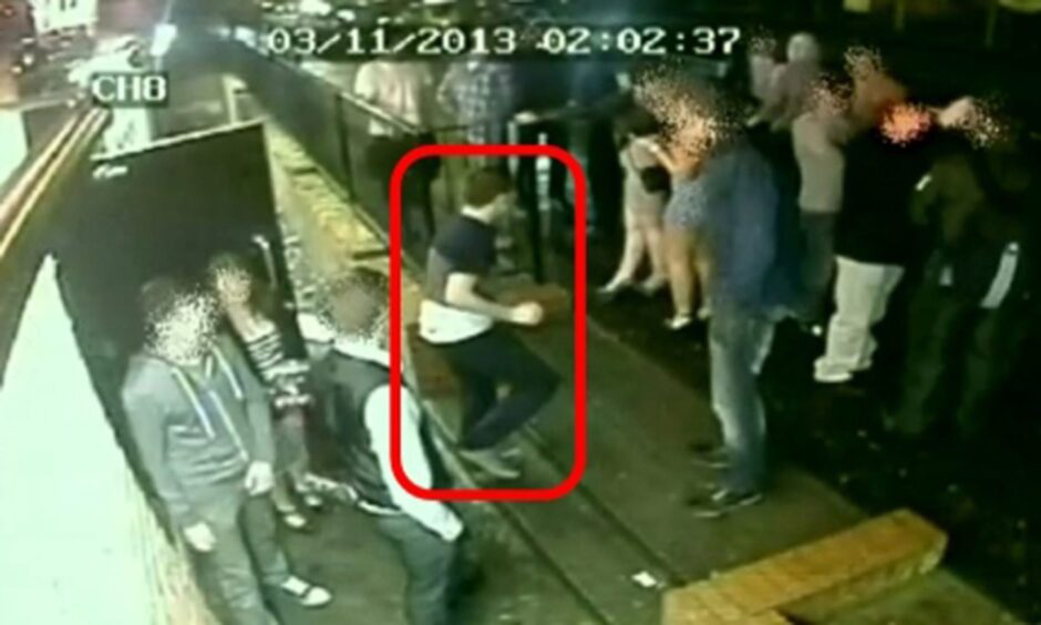 CCTV footage of Allan Bryant at Styx nightclub in Glenrothes. Image: Supplied.