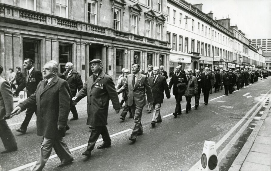 War veterans parade in Dundee in 1983. Image: DC Thomson.