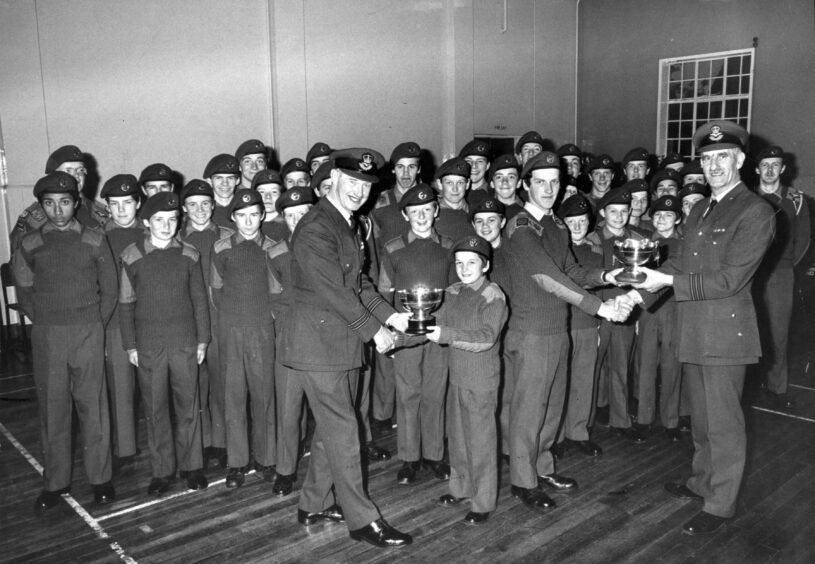 2450 (Dudhope) Squadron receive two trophies. Image: DC Thomson.