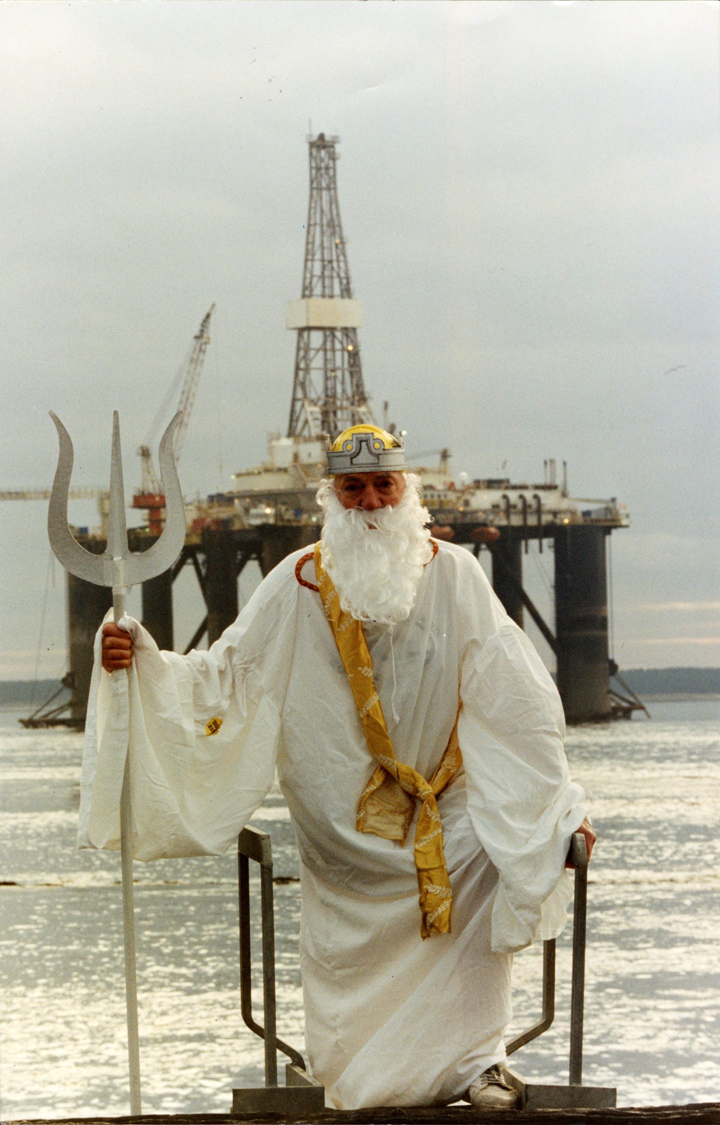 Neptune, alias George McLaren, pictured at the edge of the water in 1993. Image: DC Thomson.