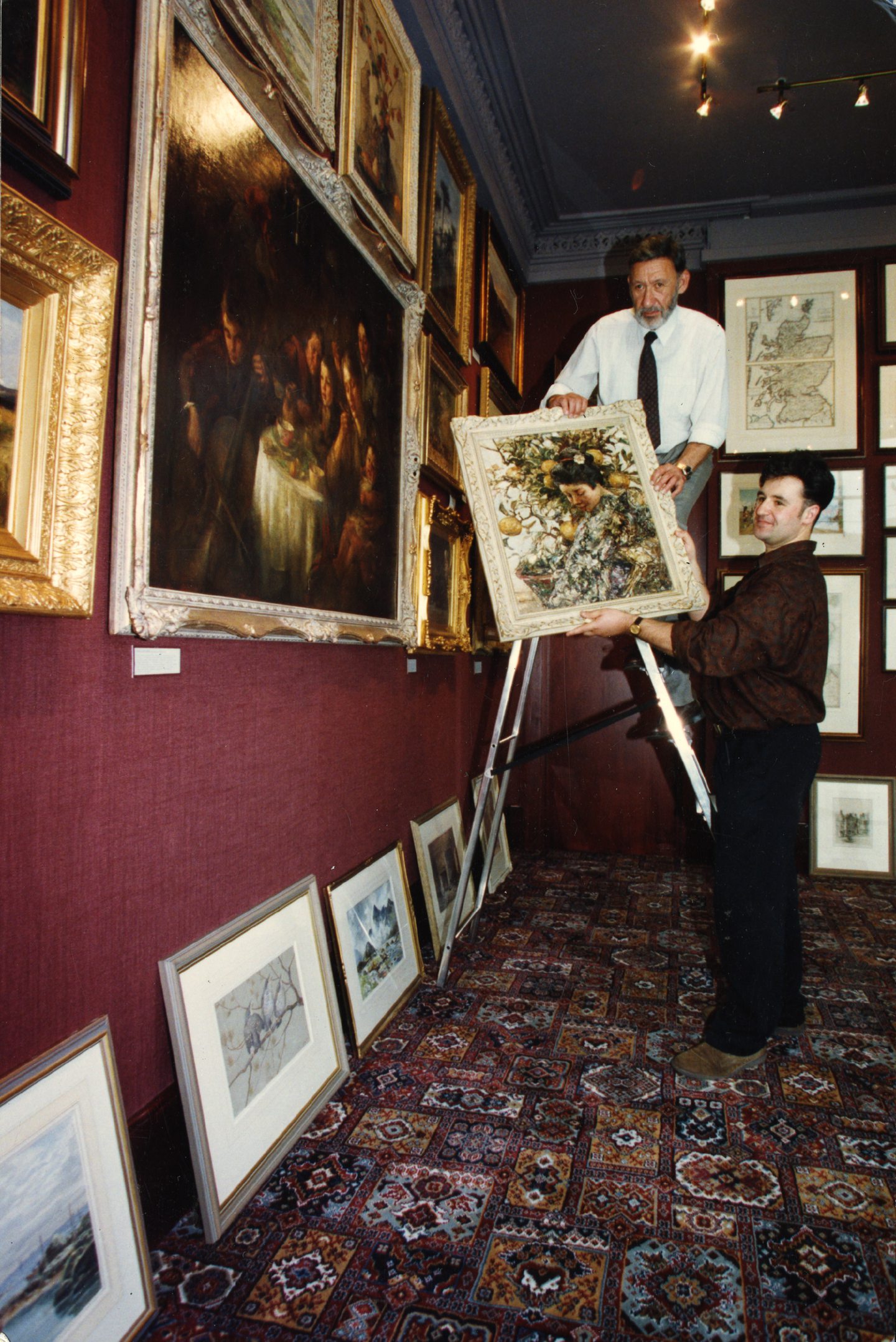 An art exhibition being prepared in 1993. Image: DC Thomson.