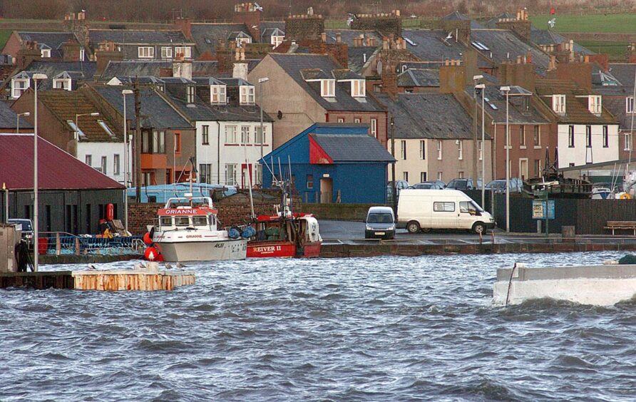 Arbroath harbour flooding. Image: Supplied.