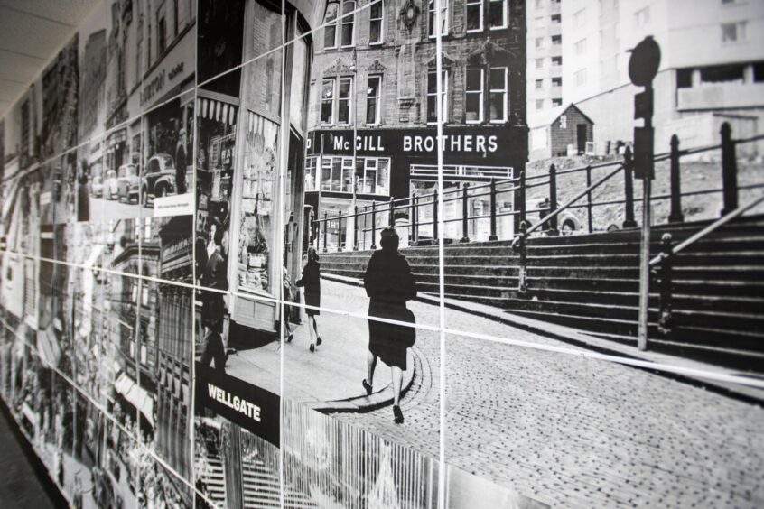 An image of the Wellgate steps in the exhibition. Image: Kim Cessford/DC Thomson.