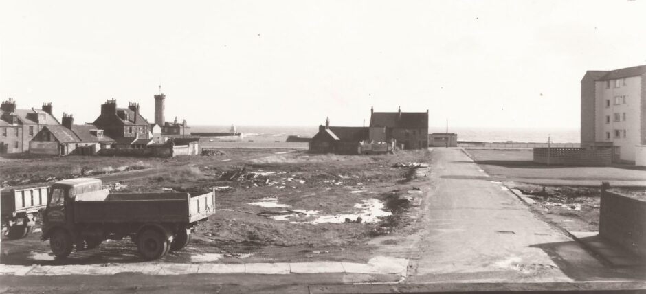 It might be a Seddon truck in the picture, with wasteland in the foreground and the North Sea in the background. Image: Supplied.