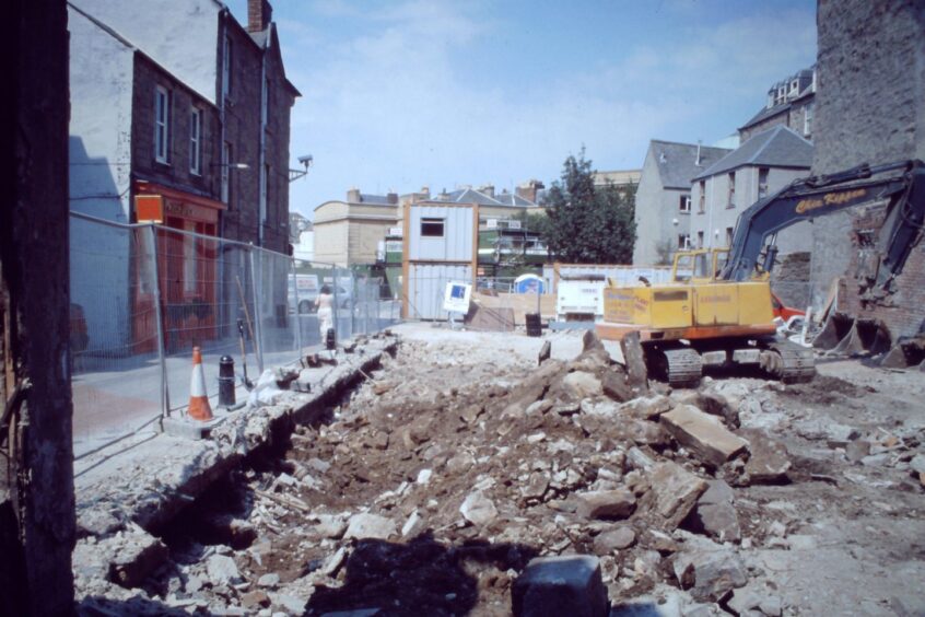 Demolition of Skinnergate street frontage. Image: Alder Archaeology.