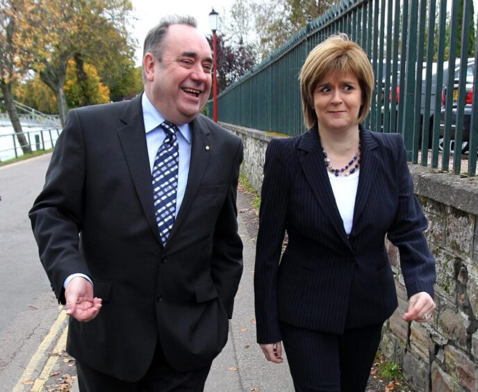 Alex Salmond and Nicola Sturgeon (right)
