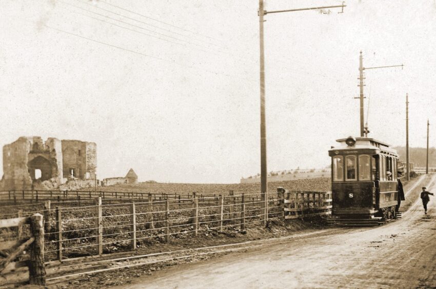 Car 8 about to join a reserved track next to Macduff's Castle near East Wemyss. Image: Stenlake Publishing.