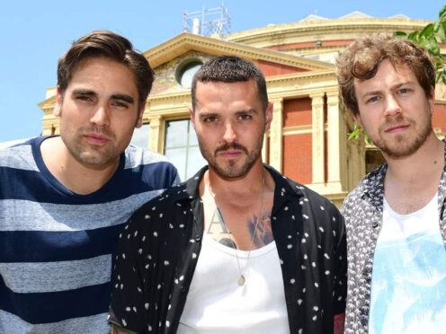 James Bourne (right) with Busted band-mates Charlie Simpson and Matt Willis (Ian West/PA)