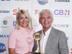 Holly Willoughby and Phillip Schofield after This Morning won in the OK! daytime category at the Tric Awards 2022 (Ian West/PA)