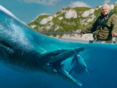 The new programme uses CGI to show what a fearsome predator the giant pliosaur would have been (BBC Studios)