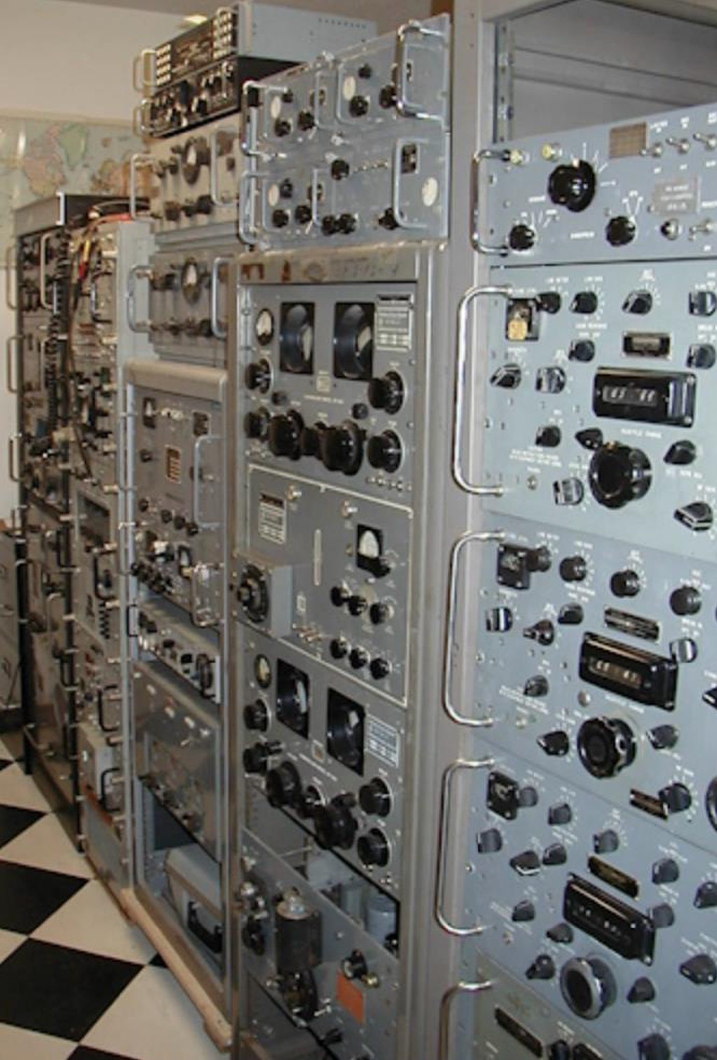 The racks of receivers which were used inside the Edzell complex. 