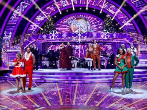 The couples on the Strictly Come Dancing Christmas Special 2023 (BBC/Guy Levy/PA)