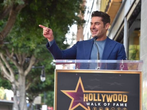 Zac Efron speaks during a ceremony honoring him with a star on the Hollywood Walk of Fame (Jordan Strauss/Invision/AP)