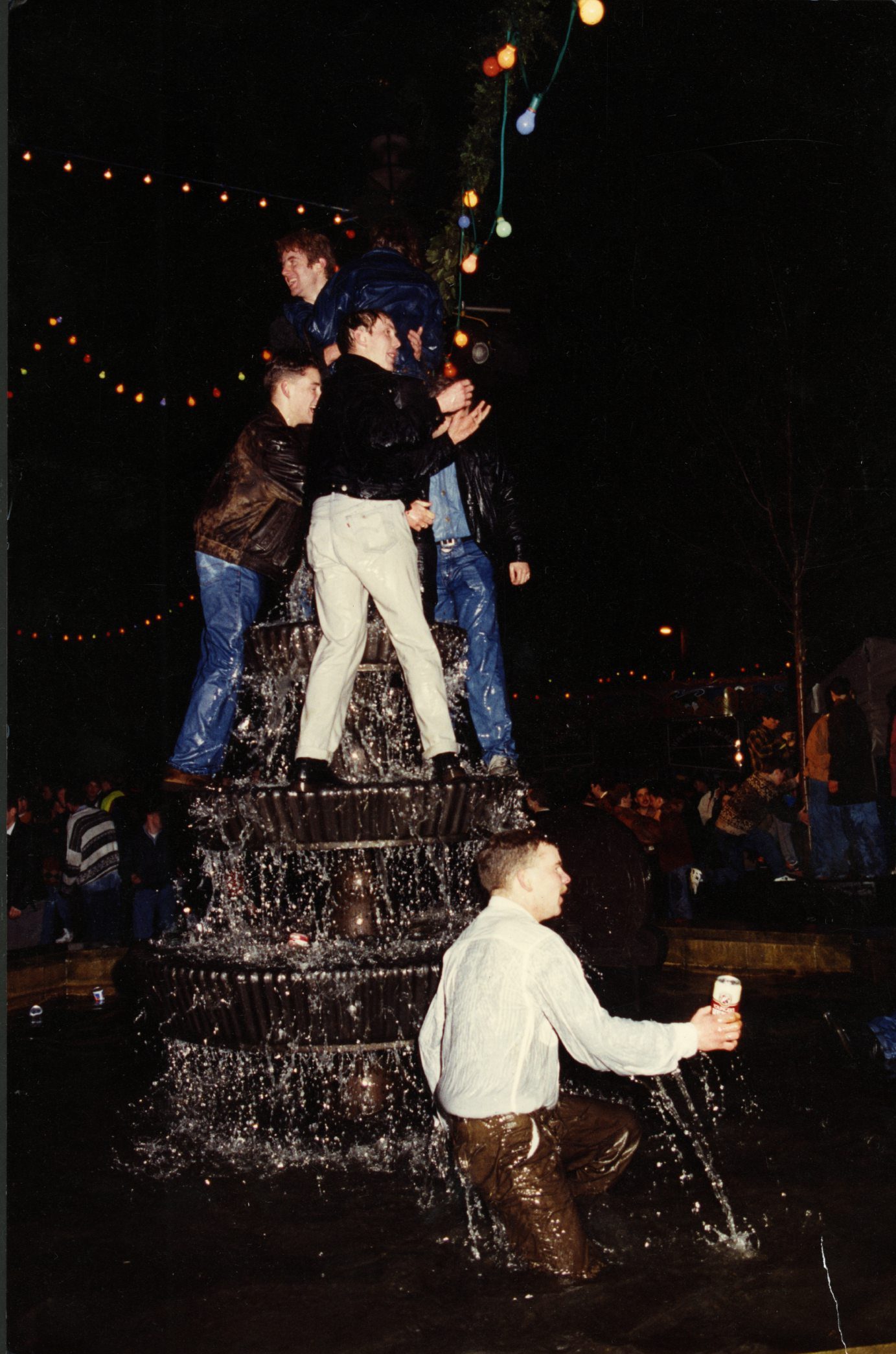 New Year celebrations in Dundee City Square in 1991.