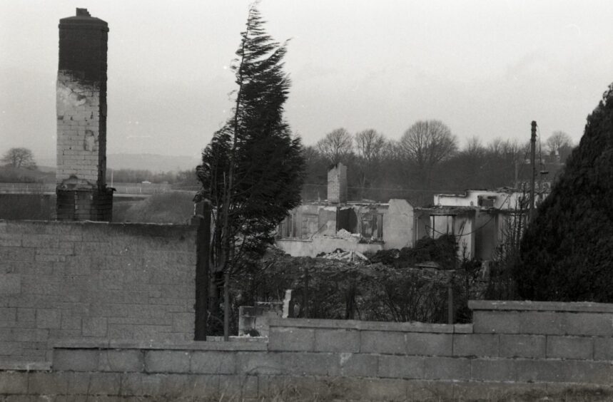 Ruined buildings in Lockerbie
