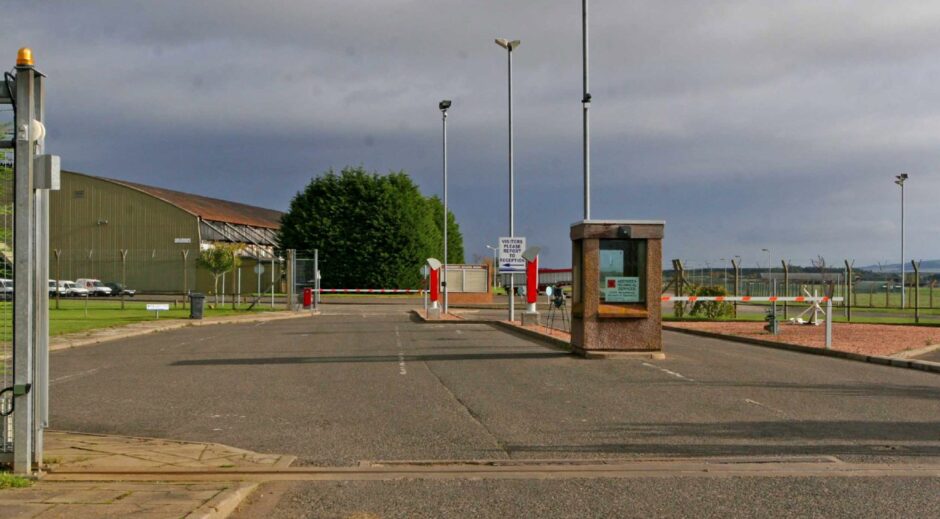 The entrance to the US base at Edzell before closure in 1997.