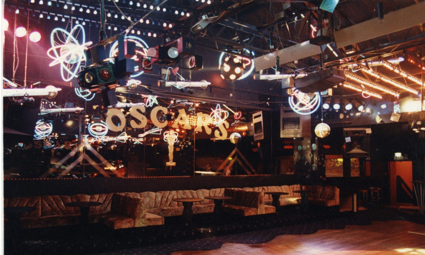 Photo shows dancefloor area of Oscar's Nightclub]