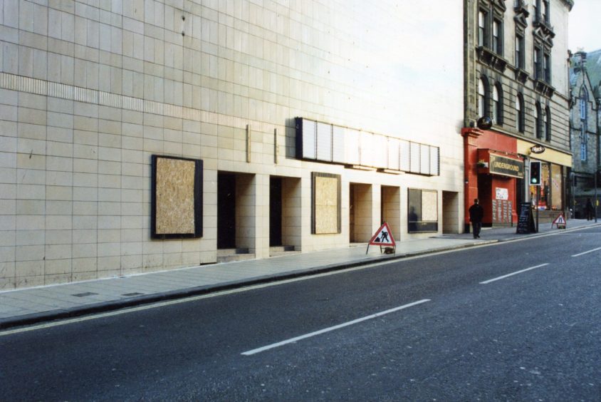 A sad sight in the Seagate in 2000 - the boarded-up cinema