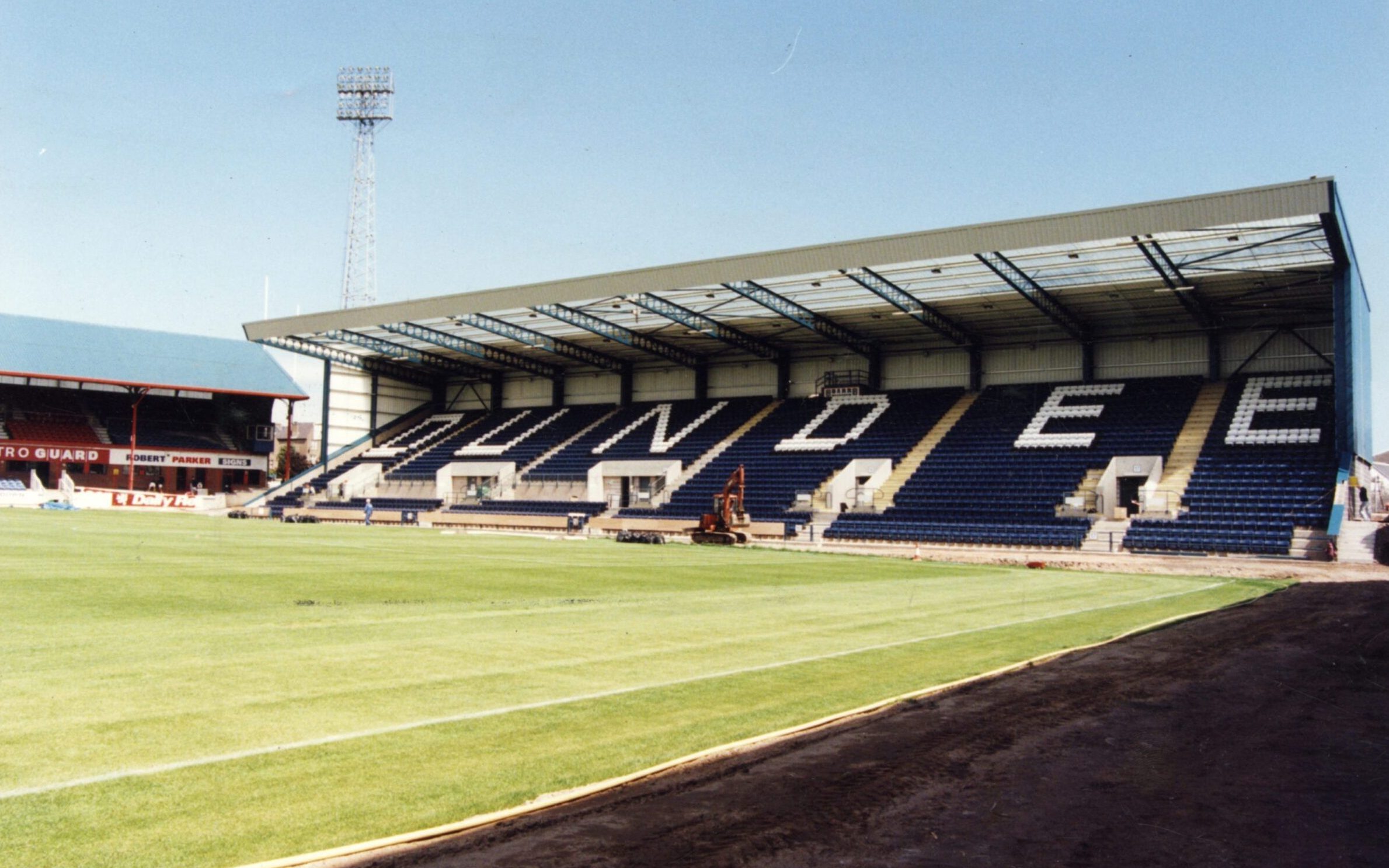 The new stand at the TC Keay end of Dens Park in 1999. 