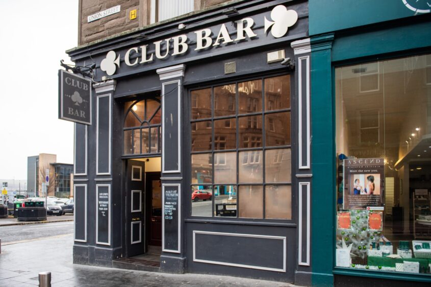 The outside of the Club Bar in Dundee.
