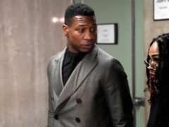 Jonathan Majors leaves a courtroom in New York (Seth Wenig/AP)