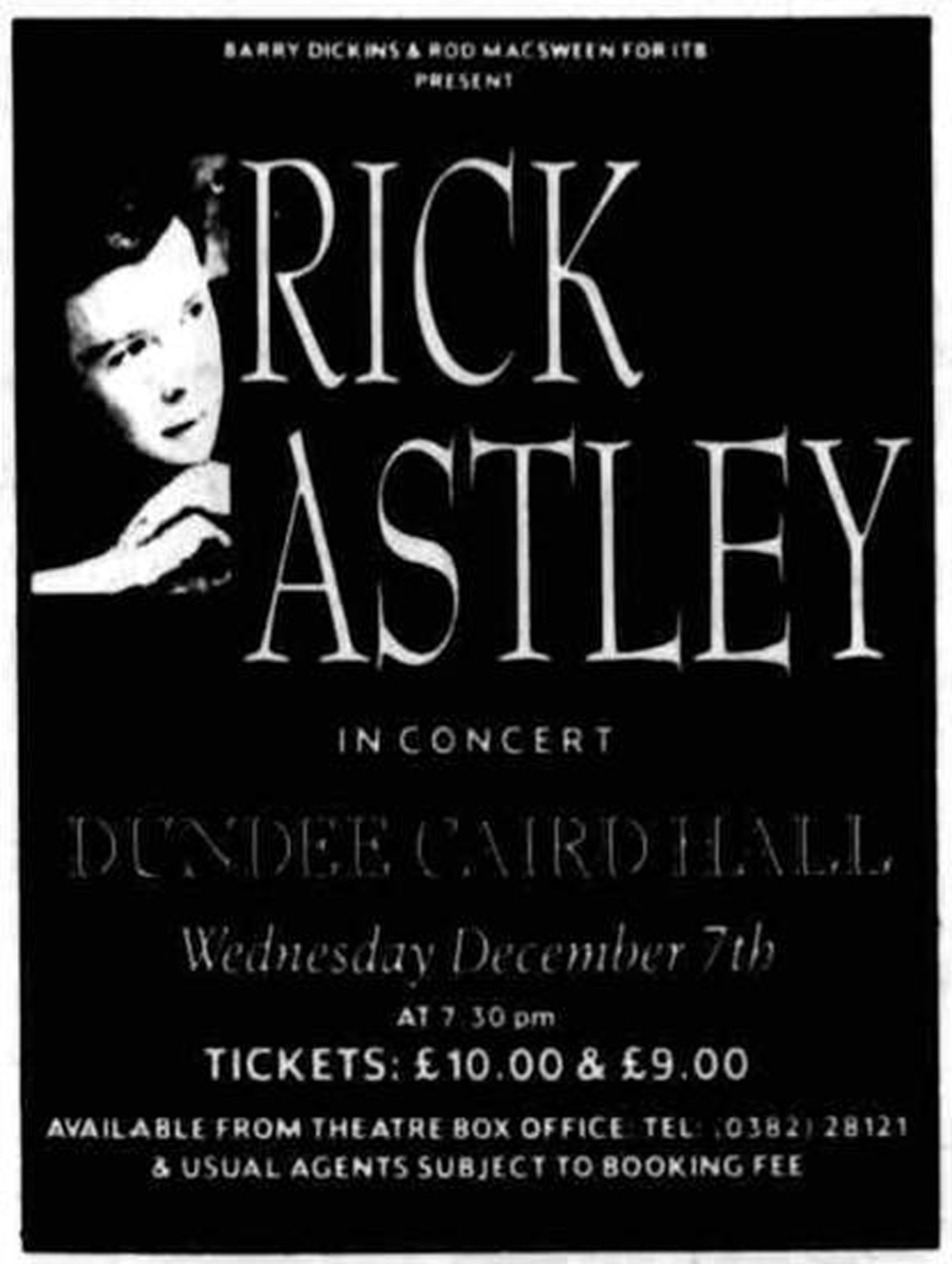 The poster for the singer's Dundee concert that never was 